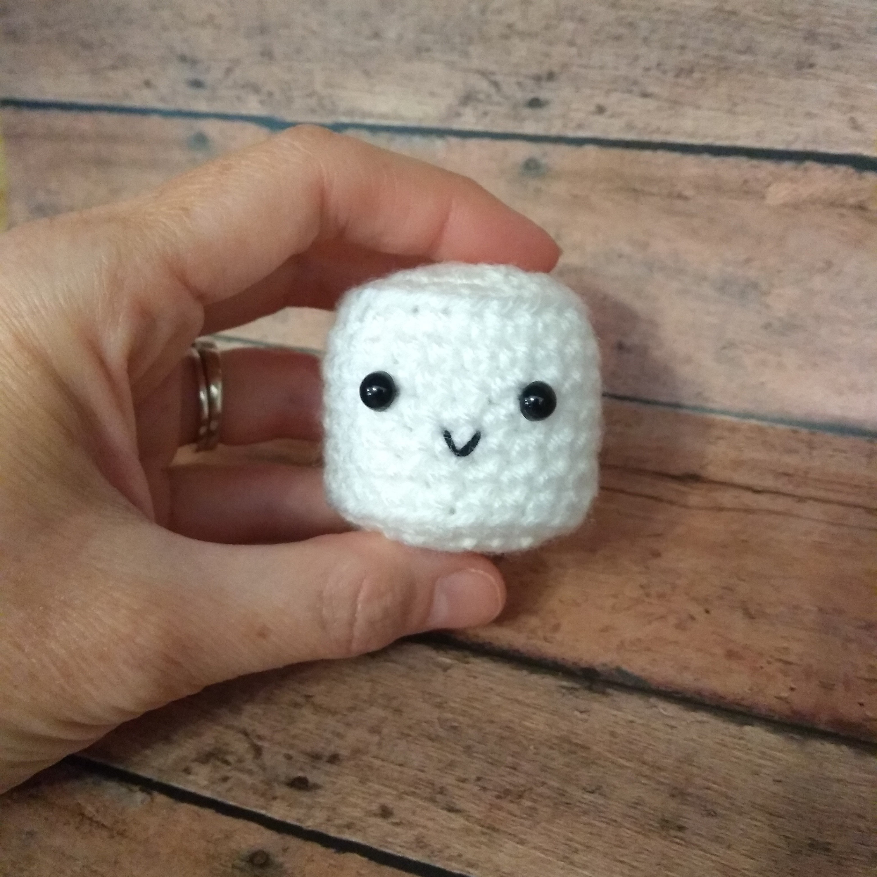Marshmallow Keychain Crochet Kawaii Plush Marshmallow Bag Etsy
