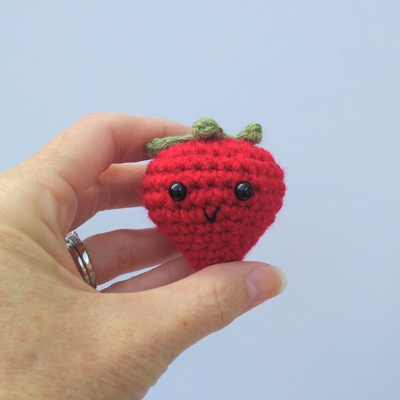 Single Crochet Strawberry Plush Kawaii Strawberry Fruit Etsy