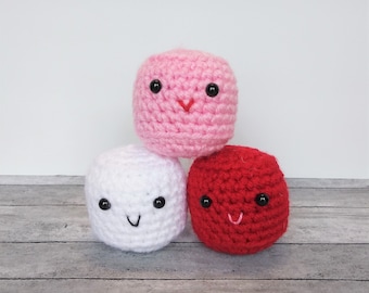 Valentine's marshmallow plush | Kawaii play food | Crochet marshmallow