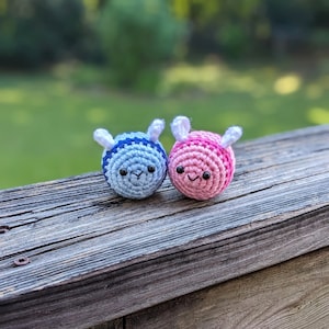 Gender reveal pink and blue bees, crochet baby bees, nursery decor