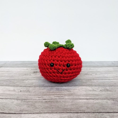 Tomato Plush Crochet Kawaii Tomato Play Food Etsy