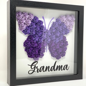 Personalized Butterfly Floral Shadow Box | Personalized Gift | Butterfly decor | Nursery Decor | Newborn Gift | Wall Decor