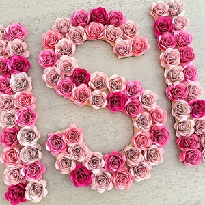 Paper Flower Letters | Flower Initials | Flower Decor | Nursery Decor ...