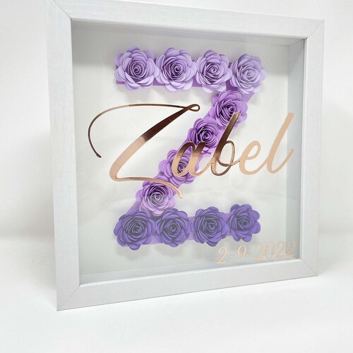 Personalized Wedding/anniversary Flower Shadow Box / Gift / - Etsy