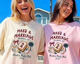 Koszulka Mahjong Bride, koszulka Mahjong i małżeństwo, koszulka panieńska, koszulka dla panny młodej, wycieczka dla dziewcząt z Karoliny Południowej