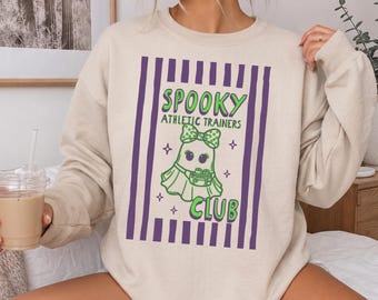 Halloween Medical Tee Athletic Trainer Shirt Spooky Athletic Trainer Crewneck Sweatshirt