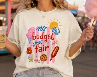 Koszulka „No Budget Just Fair” | Koszulka z grafiką „State Fair Food” w zabawnych, wygodnych kolorach
