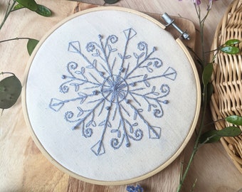 Snowflake Hand Embroidery Pattern | Beginner Stitch Guide (Digital PDF)