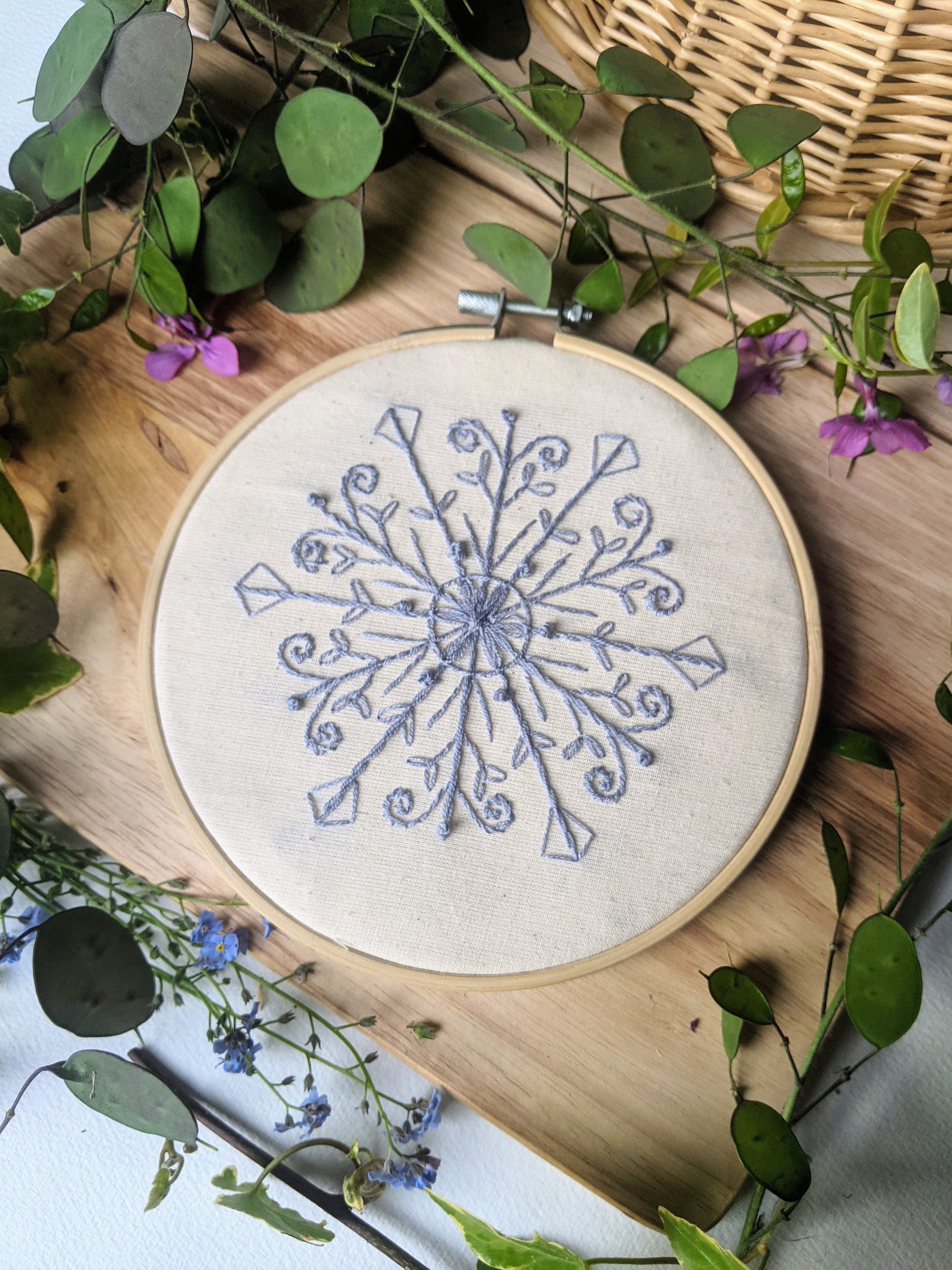 Snowflake Hand Embroidery Pattern Download Digital PDF for | Etsy