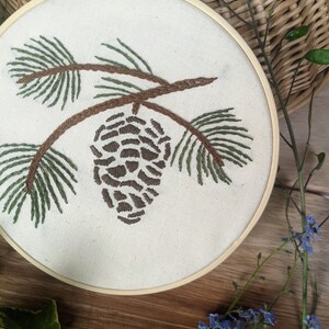Pinecone Hand Embroidery Pattern | Winter Decoration Art (PDF Download ...