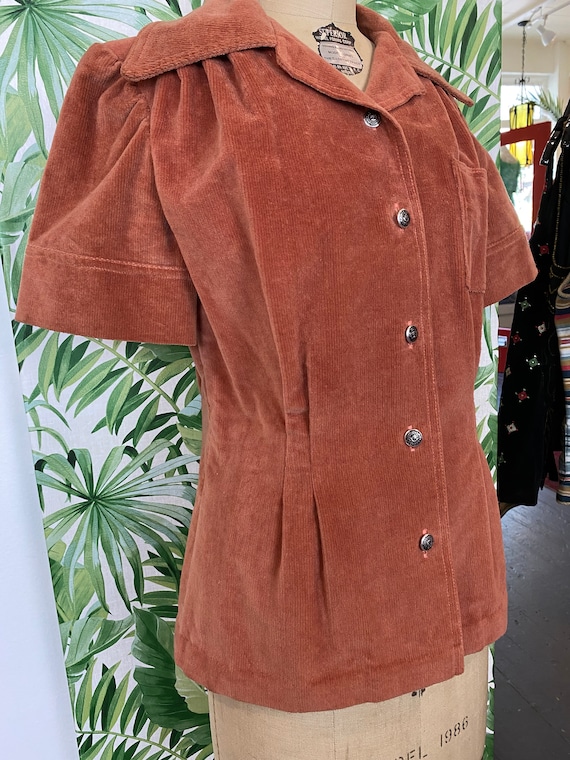 1970's Handmade Corduroy with Flower Detail - image 3