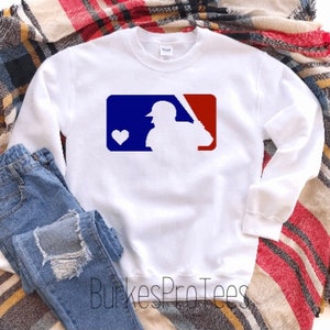 Major League Baseball, MLB Sweatshirt, MLB, Baseball Heart, Love Baseball, Baseball Lovers Fan Sweatshirt, Gift, Size and Color Options.