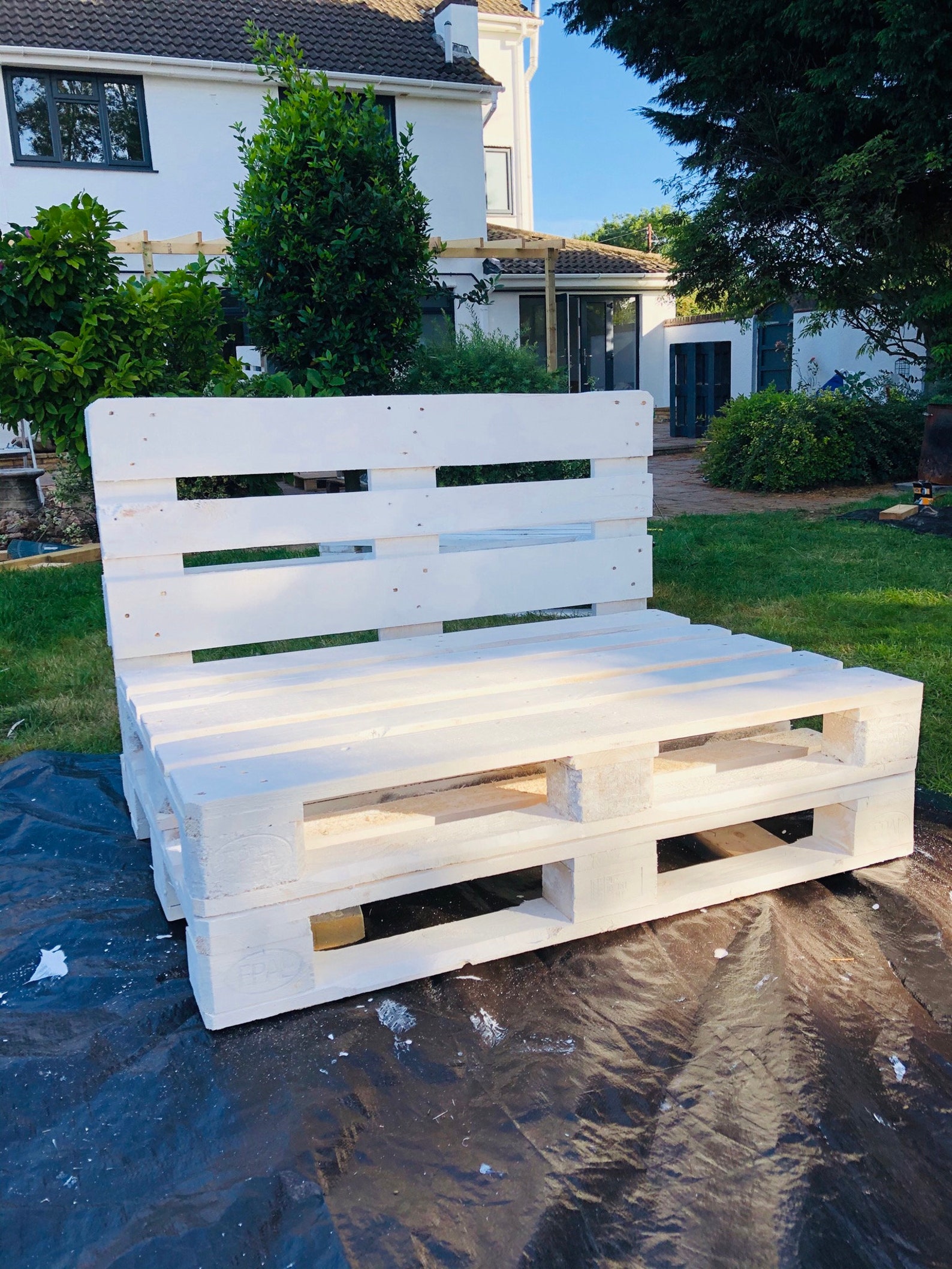 2 sofás rústicos de paletas hechos a mano blancos sillas y 1 | Etsy