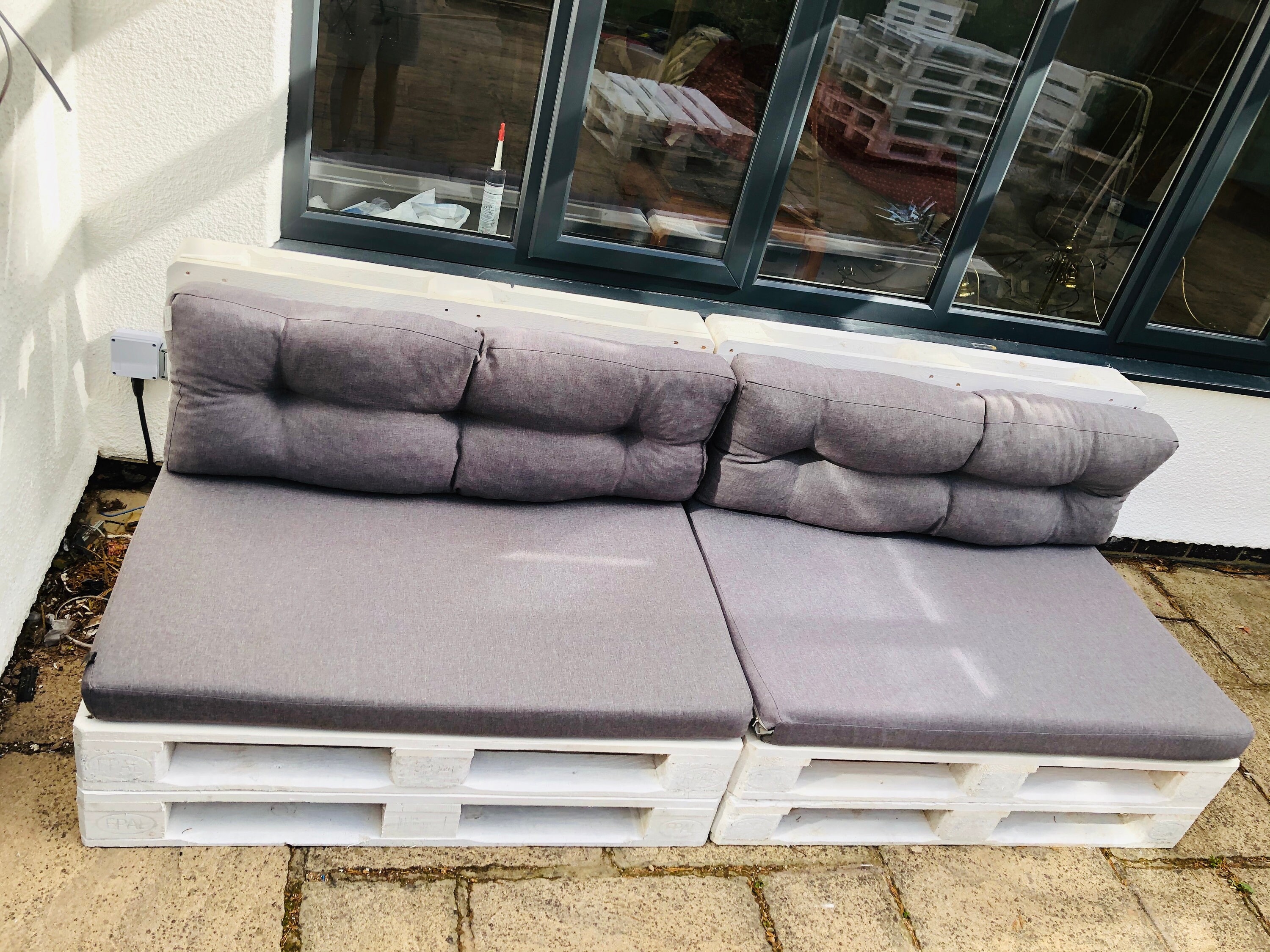 2 Handmade White Rustic Pallet Sofa Chairs Indoor Outdoor | Etsy