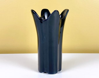 Deep Blue Unique Shaped Bud Vase
