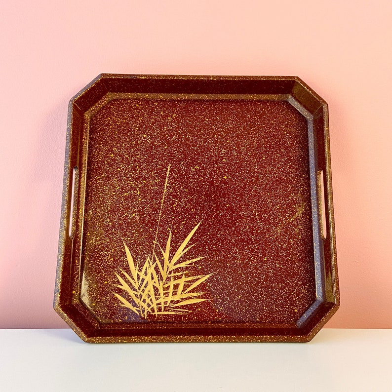 Midcentury Hand Painted Serving Tray image 1