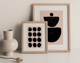 Set of two abstract prints, print set, downloadable abstract print, wall art set, printable modern poster, gallery set, abstract art