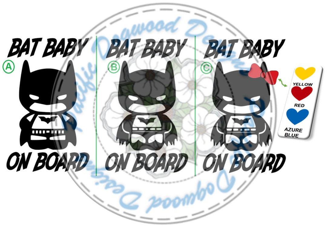 Bat Baby on Board Vinyl Car Decal Baby Bumper Sticker Baby Etsy