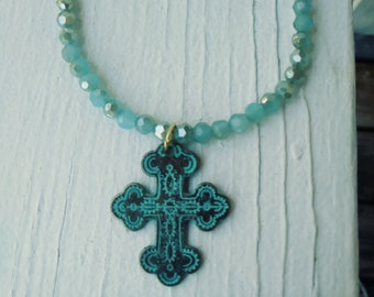 Christian Bracelet, Cross Bracelet, Catholic Bracelet, Beaded Bracelet