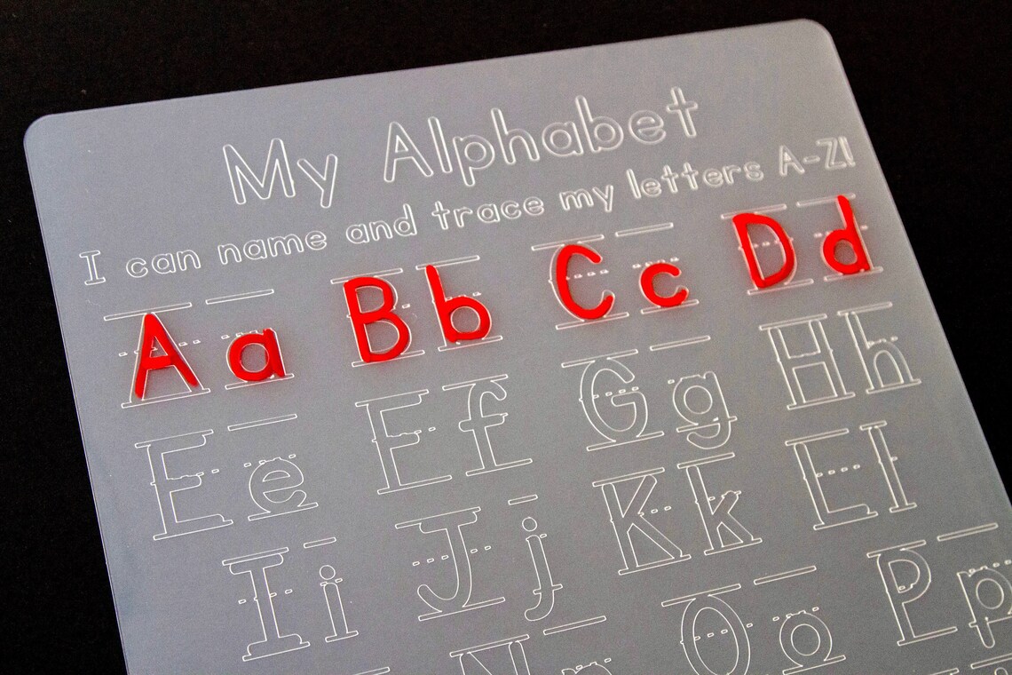 Alphabet Tracing Learning Mat Dry Erase Mat Reusable Etsy