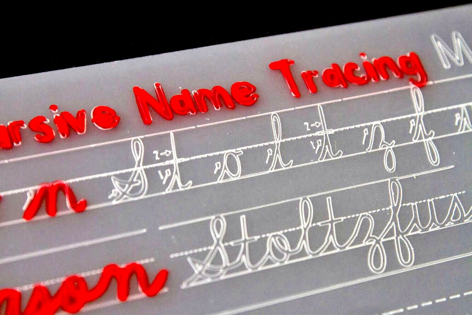 Personalized Cursive Name Tracing Learning Mat - Etsy