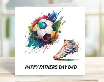 Personalised Father's Day Card, Football Father's Day Card, Fathers Day Card for Dad, Grandad, Daddy