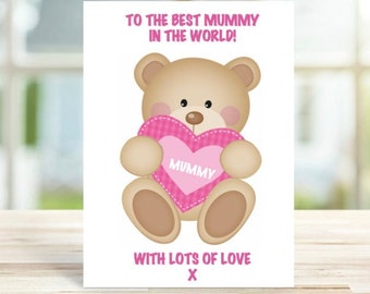 Personalised Mother's Day Card, Mother's Day Card, Cute Mother's Day Card, Card for Mummy, Mum Birthday Card