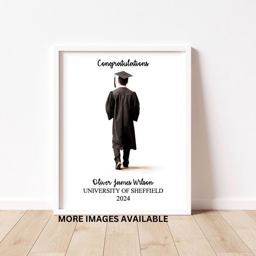 Personalised Male Graduation Print, Graduation Print, Print for Boys ...