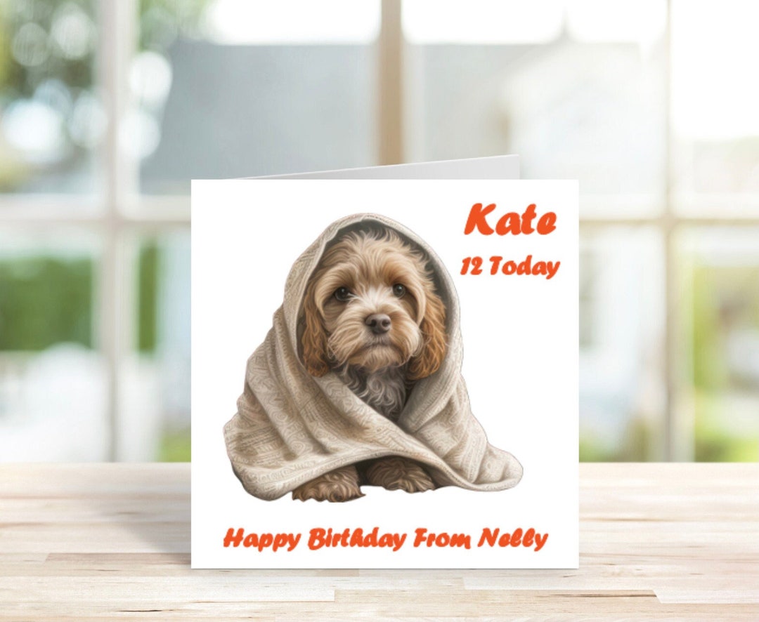 Personalised Birthday Card, Cockapoo/cavapoo Birthday Card, Dog ...