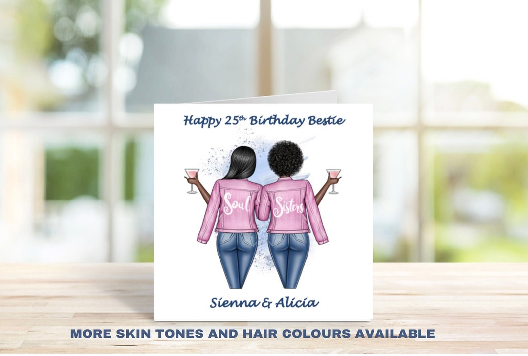Personalised Female Birthday Card, Happy Birthday Best Friend Card, BFF ...