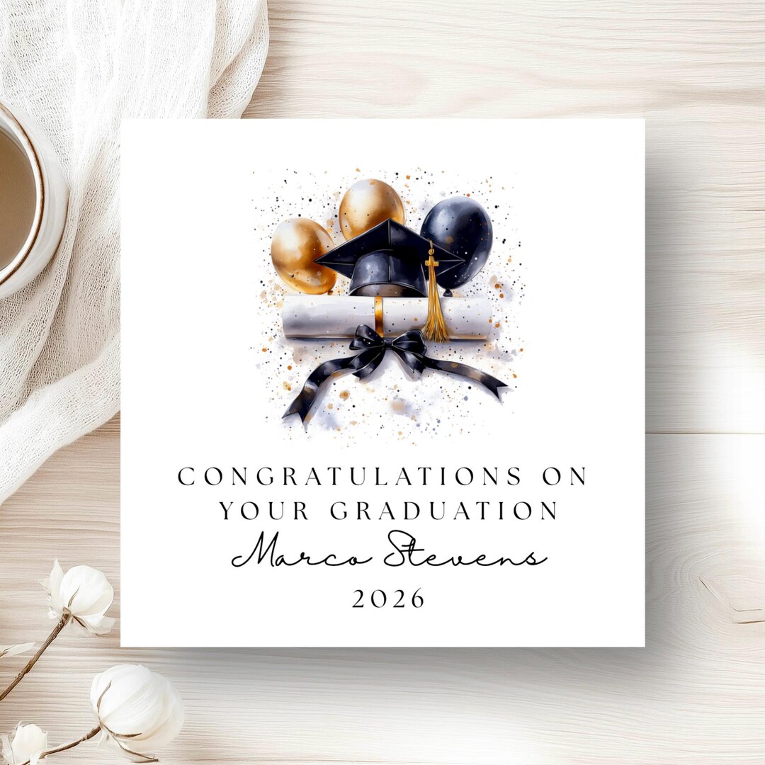 Personalised Graduation Card, College University Congrats - Etsy