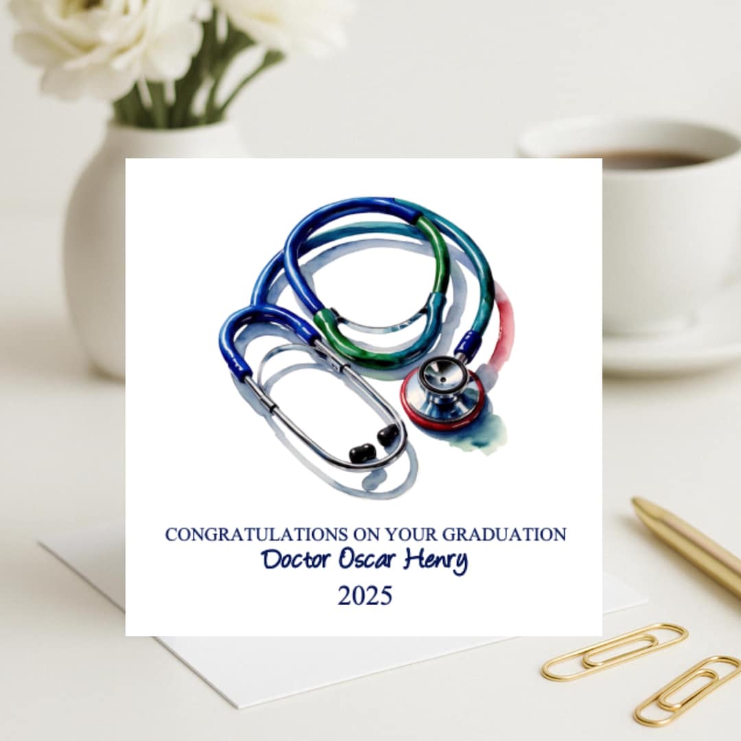 Congratulations Card for Doctor, Personalised Doctor Graduation Card ...