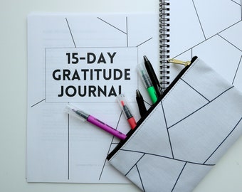 Geometric 15-Day Gratitude Journal | Digital Download