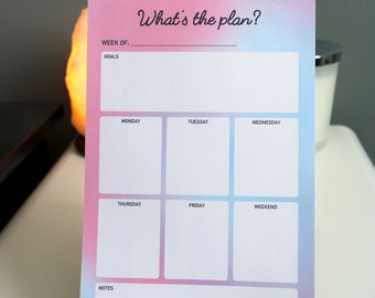 Tie-Dye Weekly Notepad | Week at a Glance | 50 Pages Weekly Planner