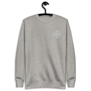 Snowflake Embroidered Unisex Fleece Pullover