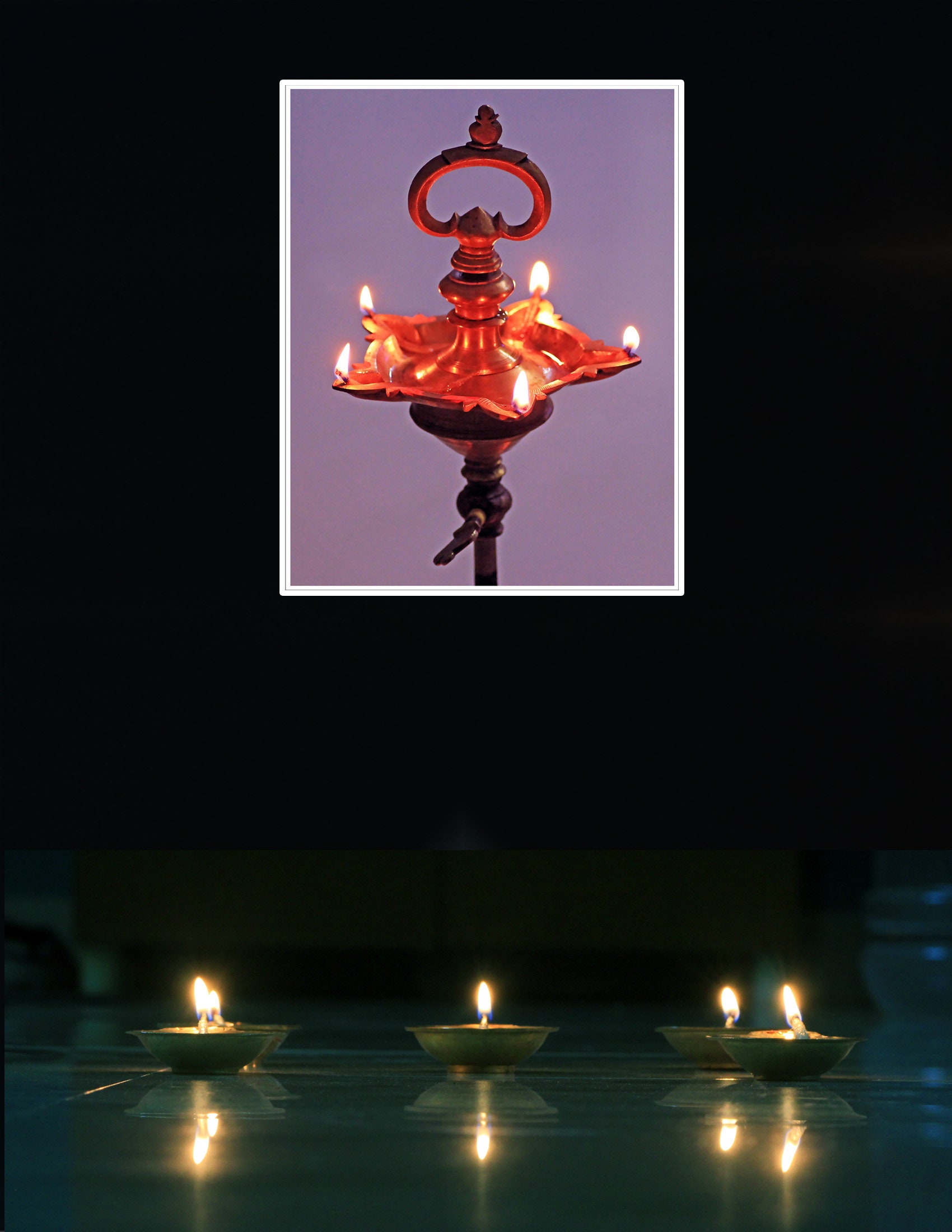 Brass lamp Five wicks South India oil lit traditional light Etsy