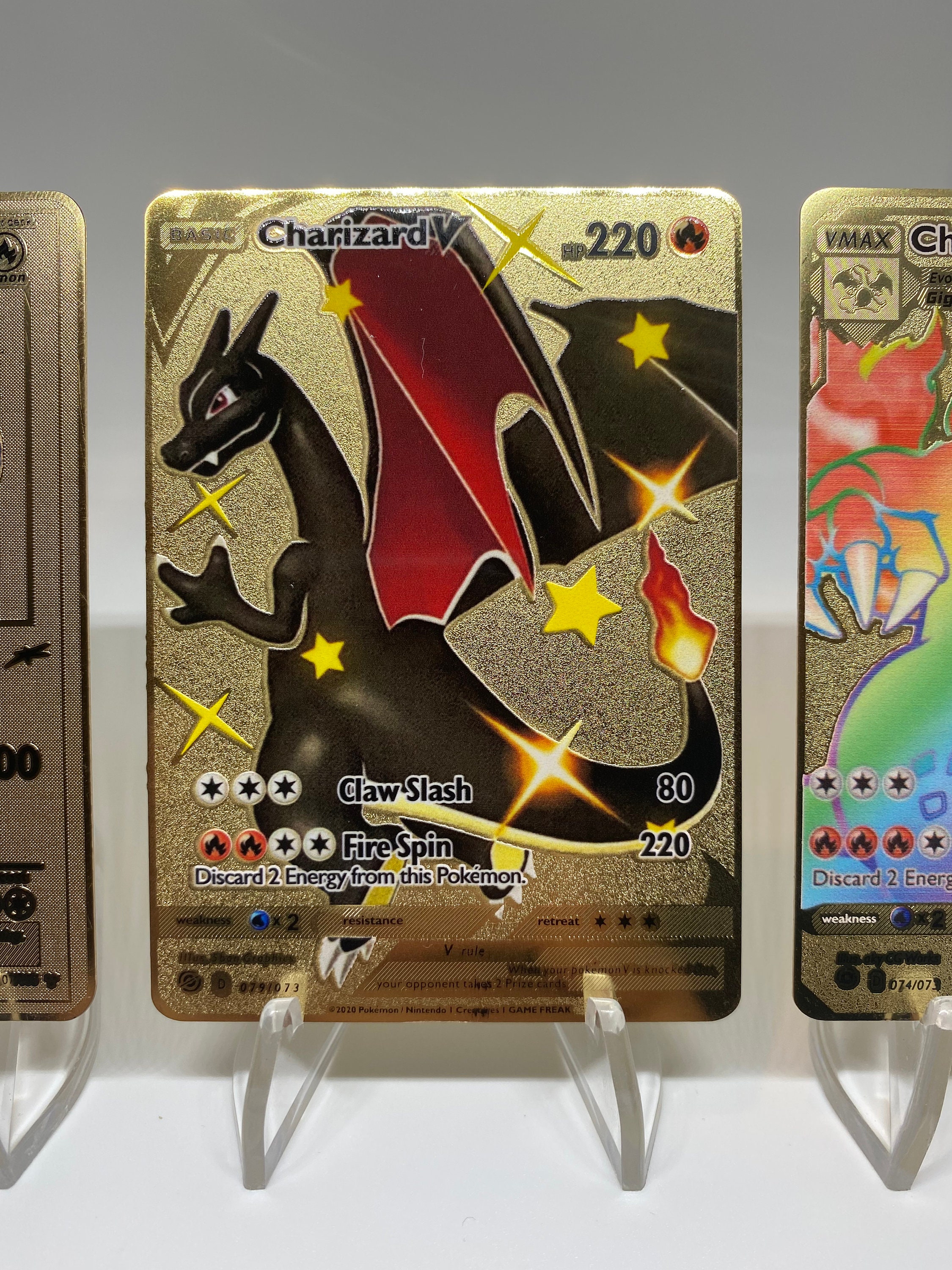 Charizard Gold Custom Pokémon Card Etsy