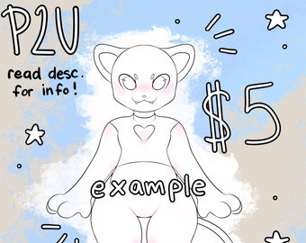 Base de dibujo lineal estilo chibi antropomórfico / Archivo PSD (Descarga digital)
