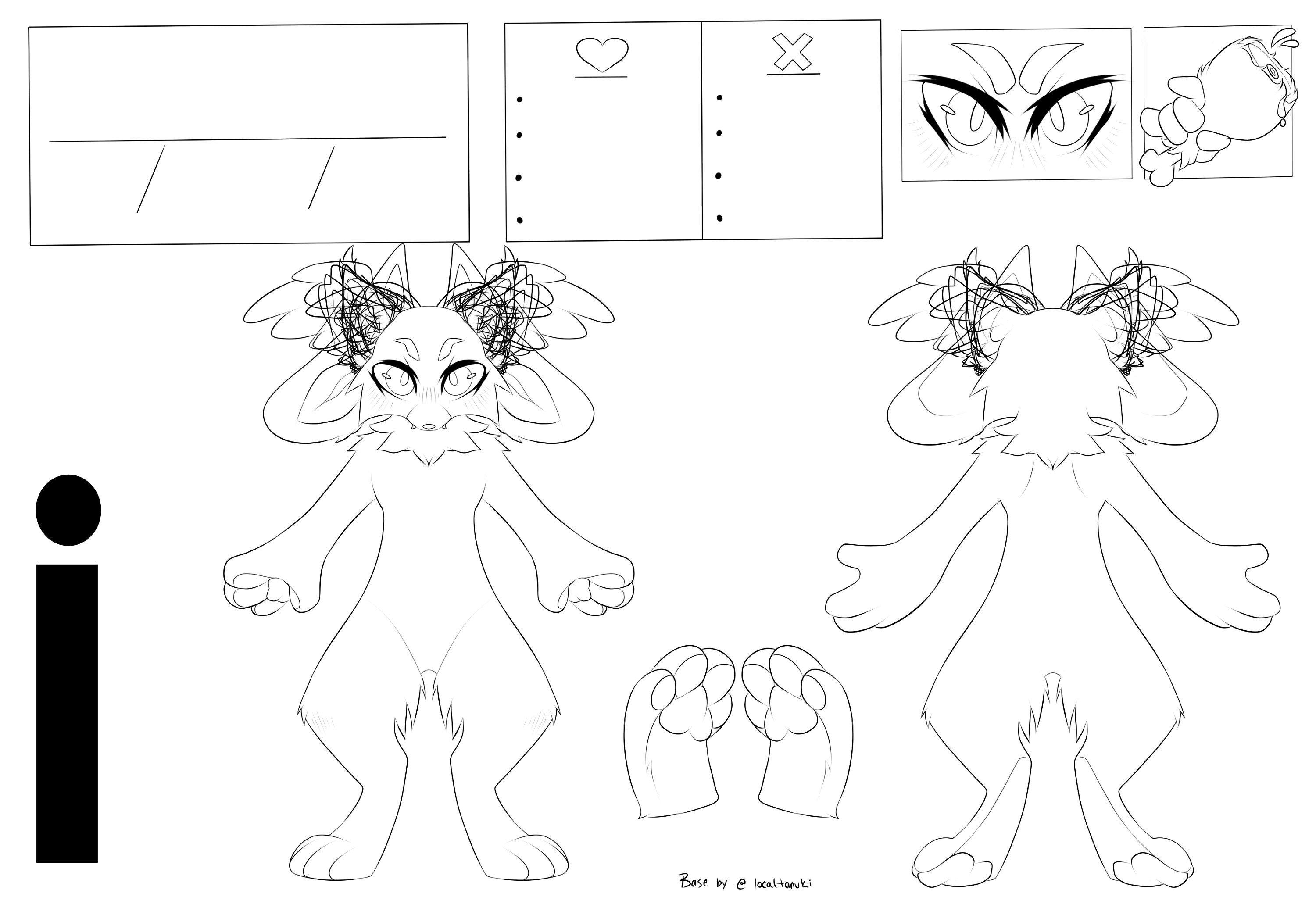 Anthro Base Base Lineart Animal Base Digital Lineart | Etsy