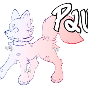 Feral Dog/Cat Multibase |  Lineart | Furry P2U