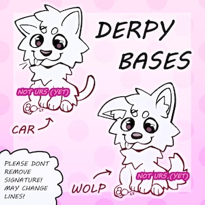 Base de perro y gato Derpy / Base de arte / Lineart