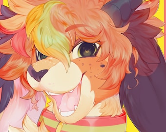 Retrato de cabeza totalmente renderizado / Encargo de furry / Arte digital personalizado