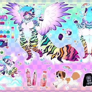 Szczegółowa Karta Odniesienia | Niestandardowa Propozycja Sztuki Furry | Sztuka Cyfrowa