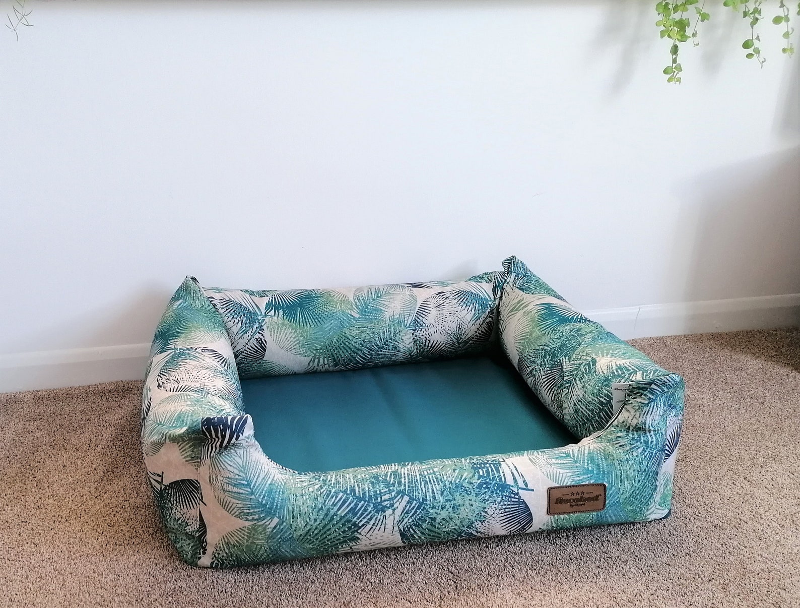 Washable Luxury Bolster Dog Bed Strong Upholstery Fabric Etsy Sweden