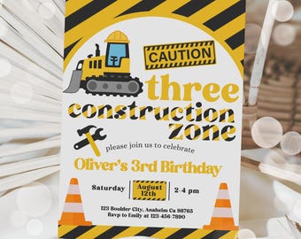 Editable Construction Invitation Construction Boy Birthday Invitations Dump Truck Party Invite Any Age Template Digital Instant Download
