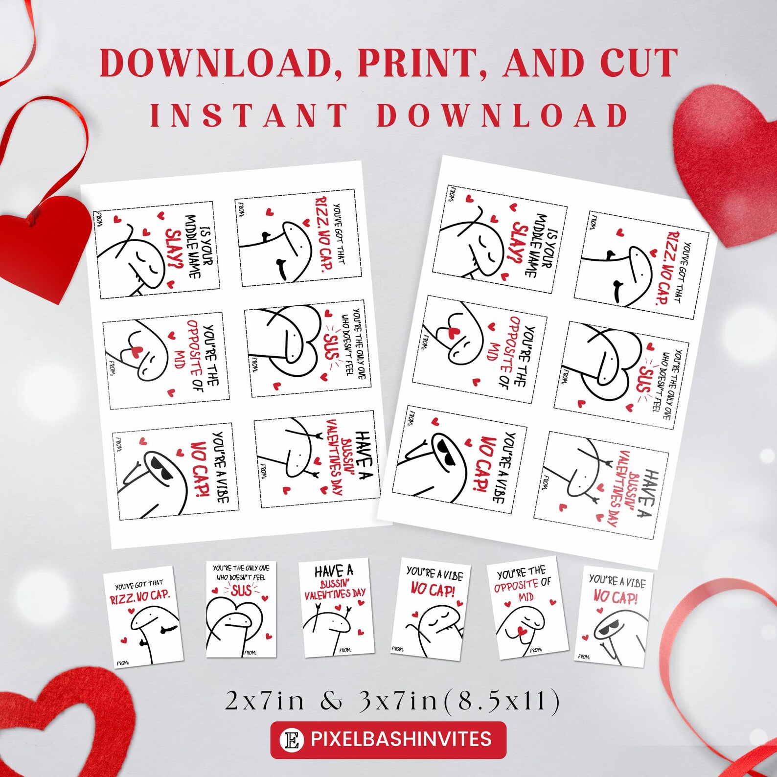 Slang Kids Valentine's Day Cards | Funny Printable Valentines Card ...