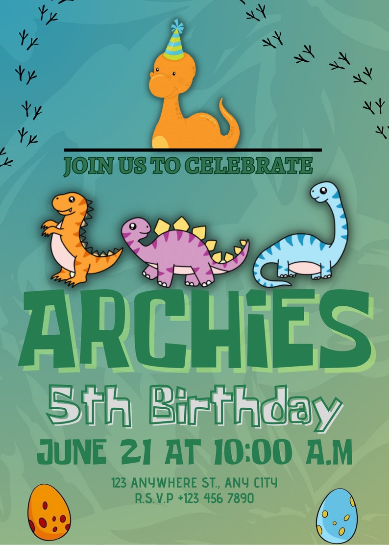 Digital Editable Dinosaur Invitation Template Etsy Digital Editable Dinosaur Invitation Template Etsy