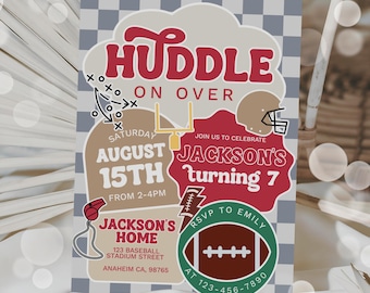 Editable Football Invitation Template Football Invite Kids Invite Instant Download Boy Watercolor Football Sports Any Age Football Invite