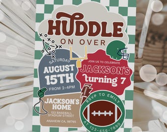 Editable Football Invitation Template Football Invite Kids Invite Instant Download Boy Watercolor Football Sports Any Age Football Invite