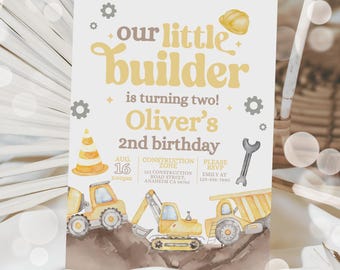 Editable Construction Invitation Construction Boy Birthday Invitations Dump Truck Party Invite Any Age Template Digital Instant Download